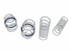 Silver powder-coated progressive rate lowering springs by Whiteline