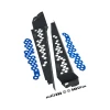 Complete kit: IAG black aluminum fender shrouds with blue hex accents for the 2015-2021 Subaru WRX STI
