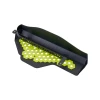 Back side of IAG black aluminum alternator cover with neon yellow hex accent plate for 2022-2026 Subaru WRX