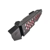 Angled view of IAG logo on IAG black aluminum fender shrouds with red hex accent plate for 2022-2026 Subaru WRX (VB)