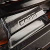 COBB Redline Gloss Carbon Fiber Intake Grill Scoop installed behind 2022, 2023, 2024, 2025, 2026 Subaru WRX front grille