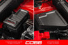 COBB Redline Matte Carbon Fiber Fuse Cover Kit installed in 2022-2026 Subaru WRX engine bay