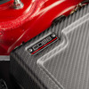 Close up of COBB Redline Matte Carbon Fiber Fuse Cover Kit (Driver Side) installed in 2022-2026 Subaru WRX engine bay