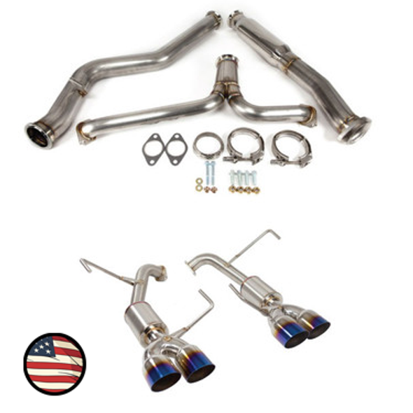 Catback Exhaust - 2015-2021 WRX, 2015-2018 STi - 4" Muffler - 3.5" Single Wall Neochrome Tips