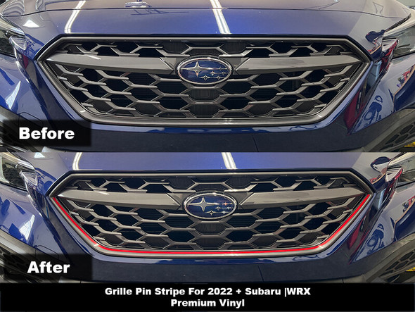 Before & After - Red Grill Pin-Stripe Kit for the 2022+ Subaru WRX
