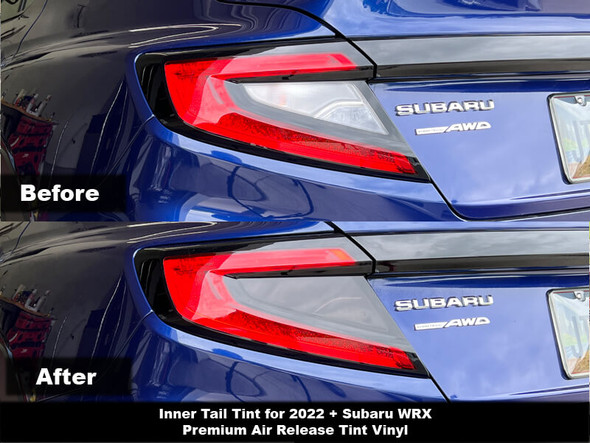 2022+ Subaru WRX Inner Tail Light Tint Before & After with Dark Smoke 20% Tint