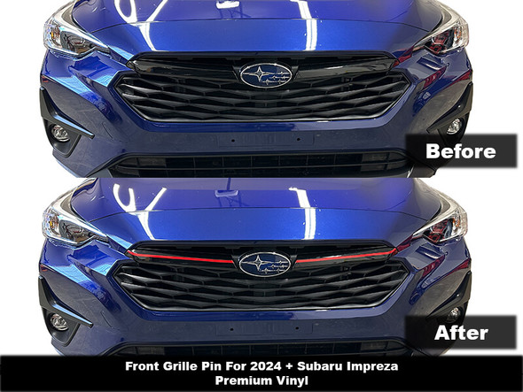 Before & After Grille Pinstripes on a Subaru Impreza/RS, 2024, 2025, 2026, 2027, 2028