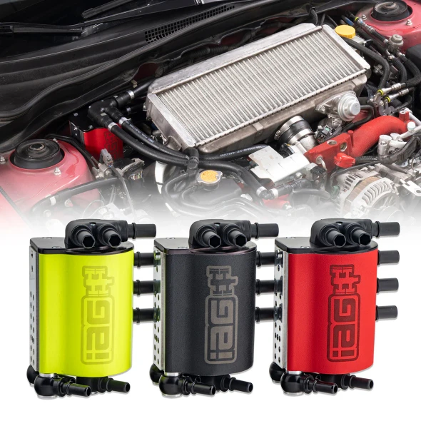 IAG V3 Air Oil Separator Kit with custom molded hoses for 2008-2021 Subaru STI and 2008-2014 WRX