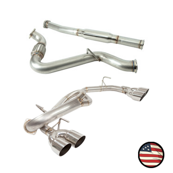 Catback Exhaust- 2008-2014 STi/2011-2014 WRX Hatchback - Muffler Delete - 3.5" Single Wall Tips