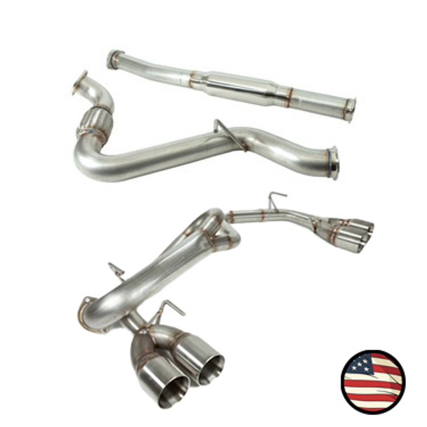 Catback Exhaust- 2008-2014 STi/2011-2014 WRX Hatchback - Muffler Delete - 3.5" Double Wall Tips