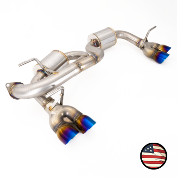 2017-23 Subaru Impreza Wagon Axleback Exhaust | 5" Muffler | Quad Exit | 3" Double Wall Neochrome Tips