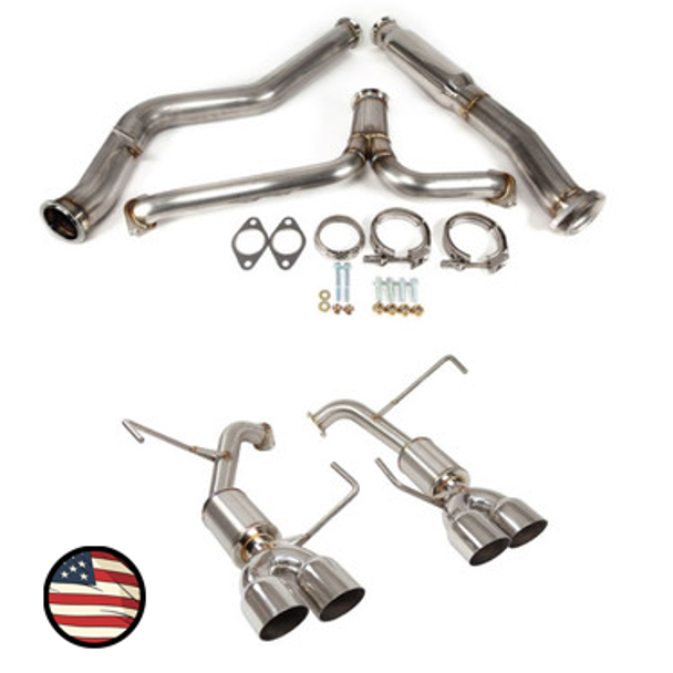 Catback Exhaust - 2011-2014 STi and WRX Sedan - 4" Muffler - 3.5" Single Wall Tips