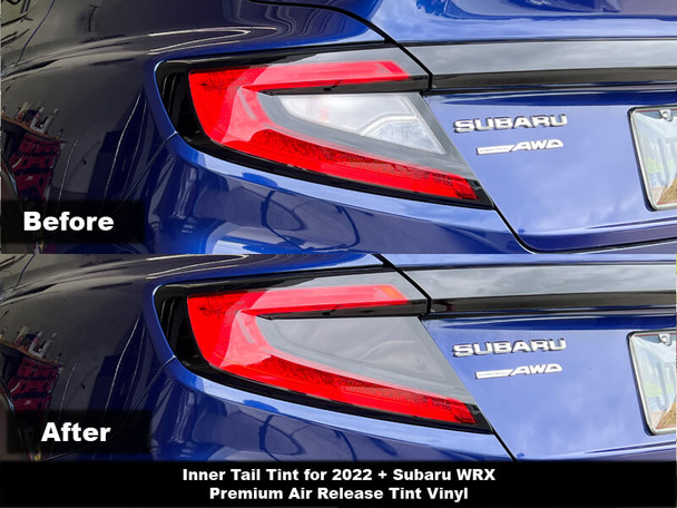 2022+ Subaru WRX Inner Tail Light Tint Before & After with Dark Smoke 20% Tint