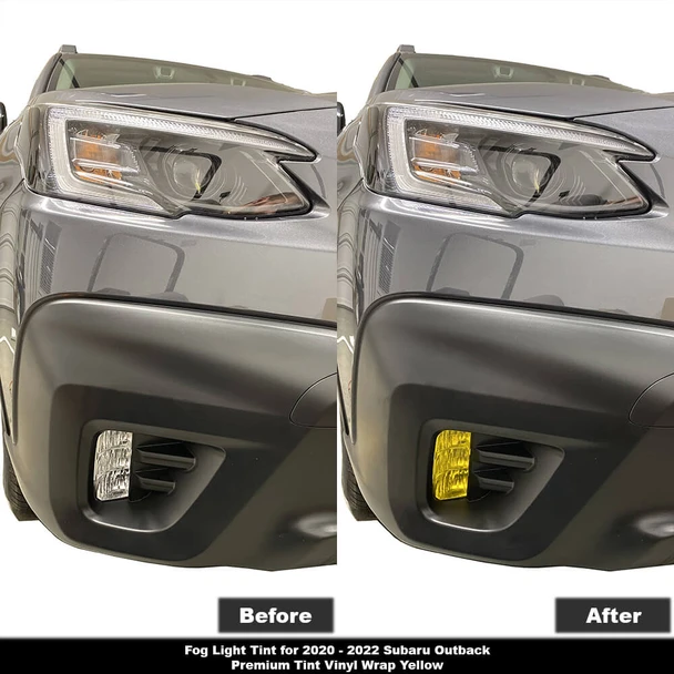 Before & After: Yellow Fog Light Tint for Subaru Outback 2020, 2021, 2022