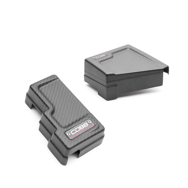 COBB 846665-KIT-RMC matte carbon fiber driver and passenger side fuse box covers with Redline badge