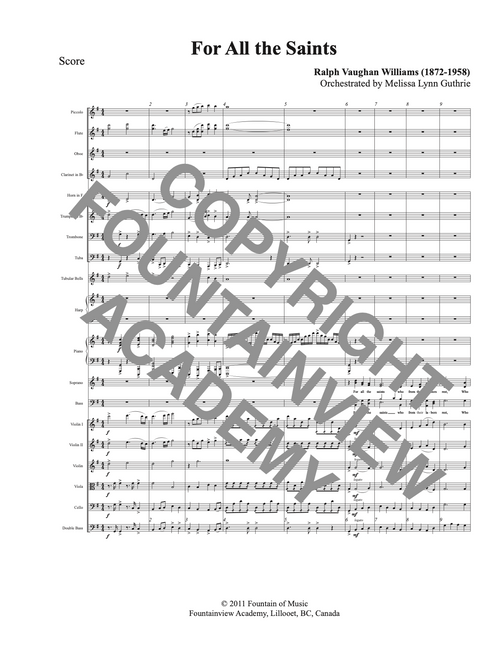 For All The Saints - Score and Parts
