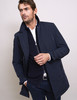 Men's padded mac with suede trim, navy, by Vedoneire of Ireland