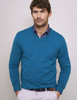 Men's Luxury Lambswool V-Neck knit, aqua