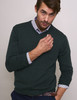 Men's Luxury Lambswool V-Neck knit, deep green, by Vedoneire of Ireland