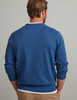 Men's cotton cashmere V neck, blue, by Vedoneire of Ireland