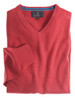 V neck cotton cashmere red knit by Vedoneire of Ireland