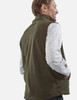 Green fleece gilet with suede trim by Vedoneire of Ireland