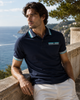 Men's Polo with Stripe Rib (3135) Navy