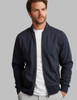 Men's navy full zip sweat shirt with suede trim by Vedoneire of Ireland