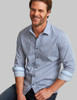 fine cotton digital print men's shirt, blue