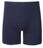 Comfortable navy men's  trunk with  fabric waistband, warm interlock fabric, long leg length 