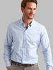Men's button down premium cotton shirt in soft blue stripe