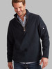 Men's Navy Quarter Zip with rugged canvas and suede trim
