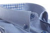 Soft cotton button down shirt in denim micro check, by Vedoniere of Ireland