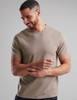 Soft  regular fit cotton men's t-shirt, taupe, by Vedoneire of Ireland
