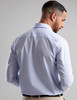 Men's fine cotton shirt with LA finish in subtle blue micro check by Vedoneire of Ireland