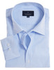 Men's fine cotton shirt with LA finish in subtle blue micro check by Vedoneire of Ireland