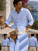 Men's Cotton Long Sleeve Shirt with LA Finish (2286) Blue
