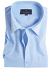  blue short sleeve linen mix shirt with pocket by Vedoneire of Ireland