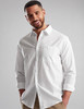 Cool breathable white linen mix long sleeve shirt with pocket