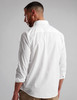 Men's breathable white linen mix long sleeve shirt with pocket