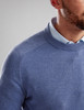 Men's raglan style texture knit jumper, blue aura, by Vedoneire of Ireland