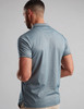 Men's smooth finish two tone polo, teal, with chest pocket