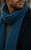 Men's Cable Knit Scarf (3104) Lapis