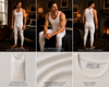 Mens Thermal Sleeveless Winter Underwear Vest Top x 1 (1888) Cream/White