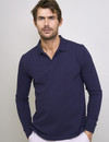 Smart long sleeve pique polo with stretch by Vedoneire of Ireland