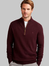 Men's Luxury Lambswool HALF ZIP, fig, by Vedoneire of Ireland