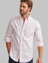 Classic button down oxford shirt in pink stripe, by Vedoneire of Ireland