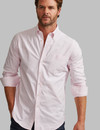 Classic button down oxford shirt in pink stripe, by Vedoneire of Ireland