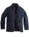 Navy Men's fleece with suede trim by Vedoneire of Ireland