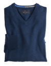 Men's luxury lambswool V-neck knit, navy, by Vedoneire of Ireland